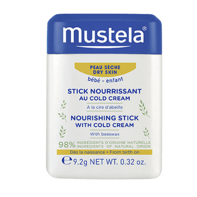 Mustela Cold Cream ve Organik Balmumu İçeren, Kuru Dudaklar ve Yanaklar için Besleyici Stick