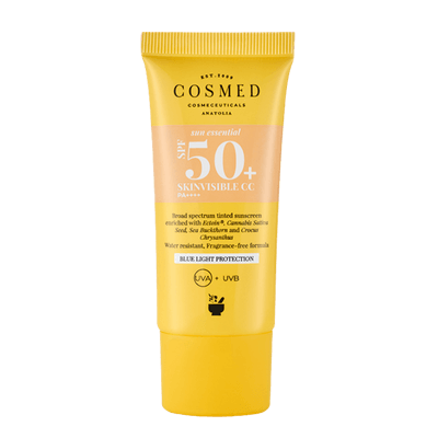 Skinvisible CC SPF 50 Tüm Cilt Tipleri İçin Renkli CC Yüz Güneş Kremi Yeni Nesil Filtreler 30ml