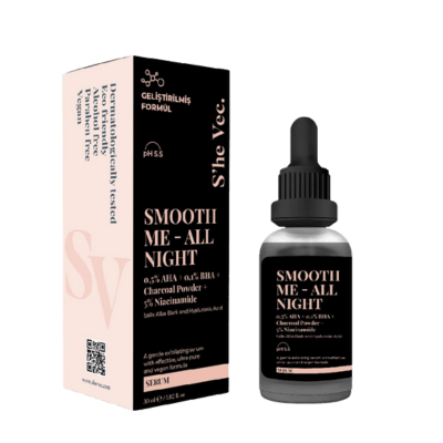 Smooth Me– All Night | Aktif Kömür Içeren Matlaştırıcı Ve Cilt Kusur Görünümünü Azaltıcı Siyah Serum